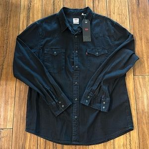 NWT Levi’s xl Pearl Snap Western Shirt black